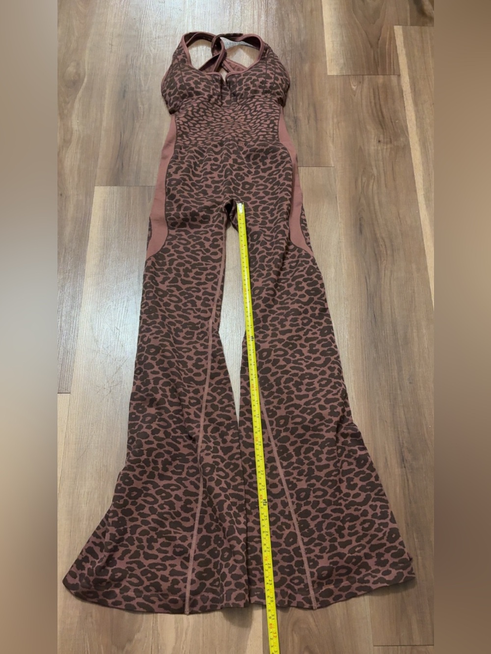 Women’s Brown Leopard Print Flare Jumpsuit